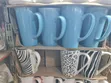 12-Piece Tall Blue Ceramic Cups - 1
