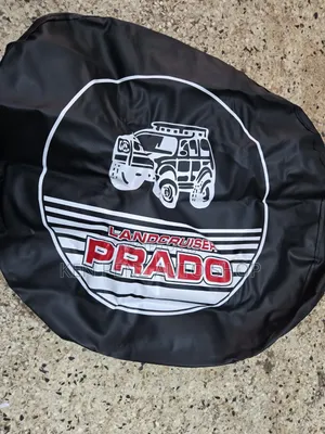 Black Leather Cloth Landcruiser Spare Tyre Cover