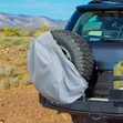 Black Leather Cloth Landcruiser Spare Tyre Cover - 2