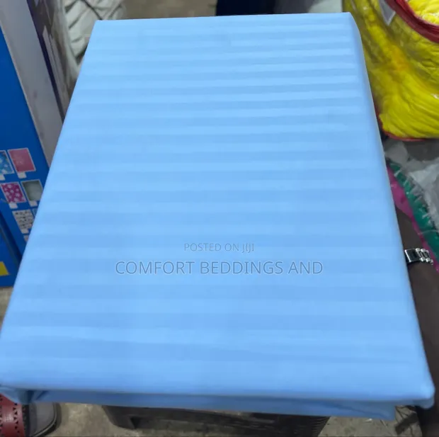 Cotton Bedsheet Set - Light Blue - 1