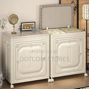 Foldable Cream Plastic Storage Cabinets with Wheels