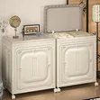 Foldable Cream Plastic Storage Cabinets with Wheels - 1