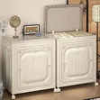 Foldable Cream Plastic Storage Cabinets with Wheels - 2