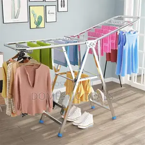 Folding Clothes Drying Rack - Stainless Steel