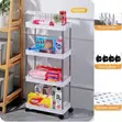 4-Tier Rolling Storage Cart with Wheels - 1