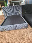 5x6 Gray Fabric Bed Frame - 1