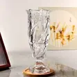 Amber Crystal Glass Flower Vase - 3