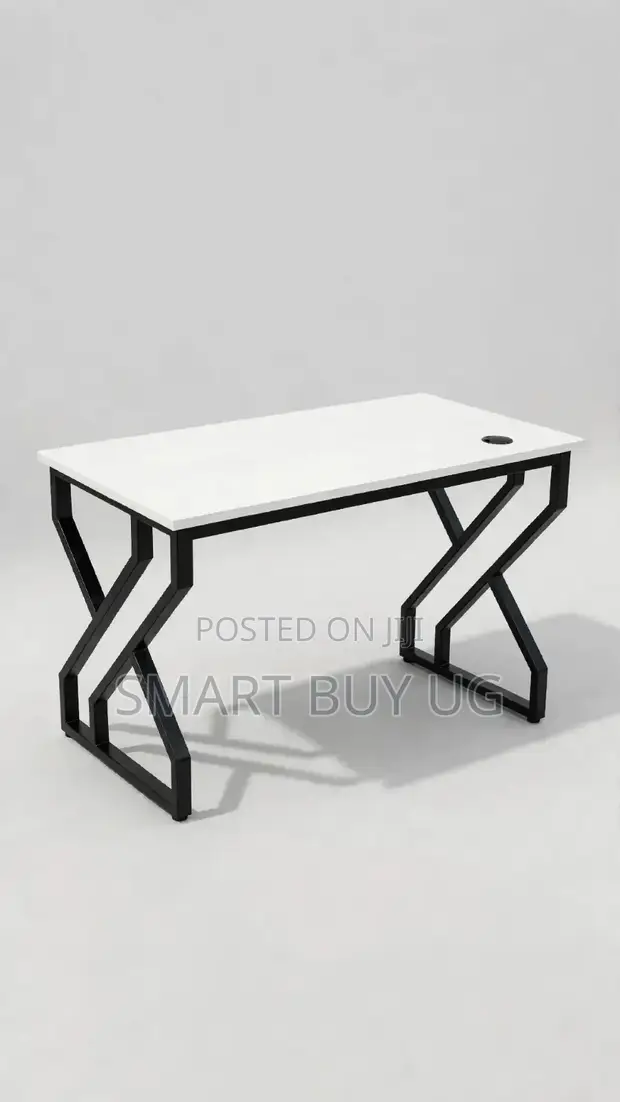 Modern Office Desk 120cm White/Black - 1