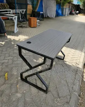 120cm Office Desk with Wood Top & Metallic X Base