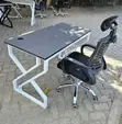 Study Desk 120cm Wood Top Metallic X Legs - 2