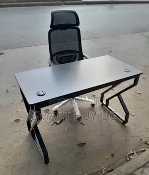 120cm Office Desk with Wood Top & Black X Legs
