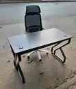 120cm Office Desk with Wood Top & Black X Legs - 1