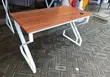 Study Computer Desk 120cm Wood Top Metallic X Legs - 1