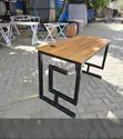 Modern Office Table 120cm Wood Top Metallic X Base - 1