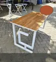 Premium 120cm Walnut Top Desk with Black X Base - 2