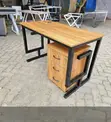 120cm Office Desk with Wood Top & X Legs - 1