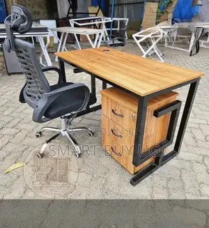 120cm Study Workstation Desk with Wood Top & Metal X-Legs