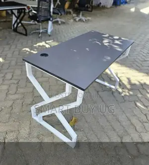 Office Desk 120cm Gray Top with X White Legs