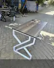 Office Desk 120cm Wooden Top with X Metal Legs - 2