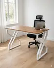Executive Workstation 120cm Wood Top X Base Office Desk - 2