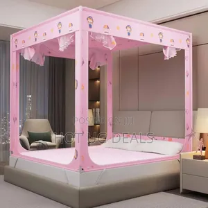 5x6 Canopy Bed Frame with Integrated Mosquito Net