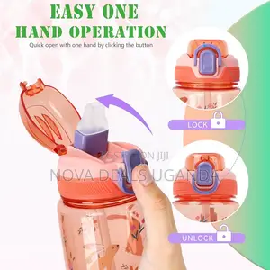 Kids Water Bottle with Straw, 600ml, Leakproof