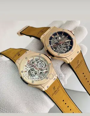 Hublot Mechanical Watch with Brown Leather Strap