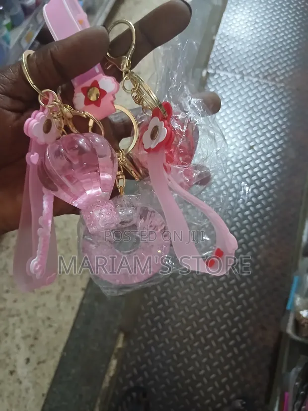 Liquid-Filled Keychain Accessories - Doughnut & Balloon Charms - 1