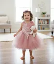 Girls' White Tulle Dress with Embroidery - 2