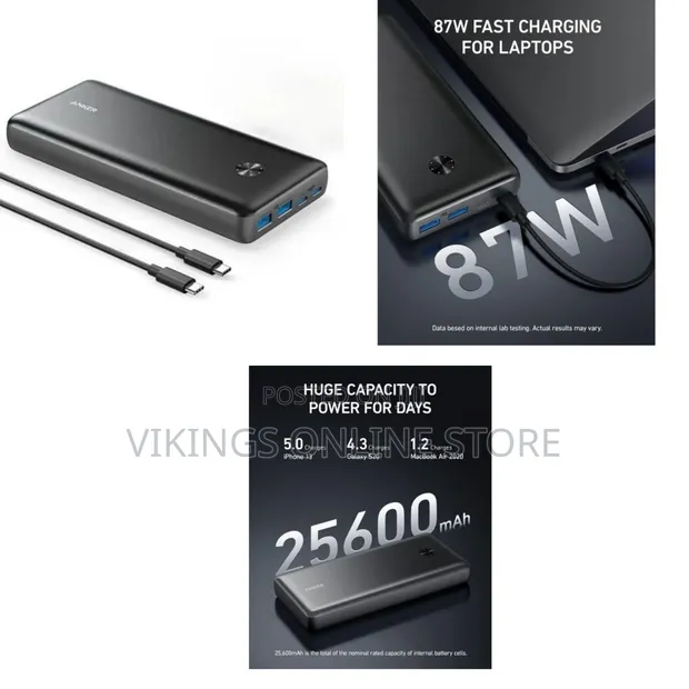 Anker 25,600mAh Power Bank - 87W Laptop Charger - 1