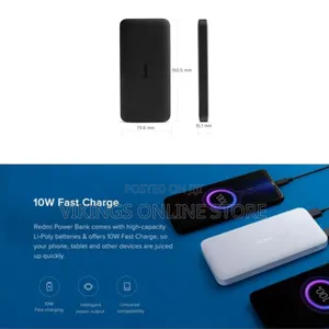 Redmi 10000mAh Fast Charging Slim Power Bank (Black)