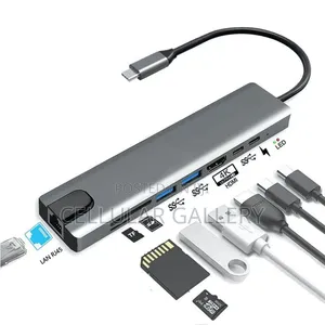 8-in-1 USB-C Hub with HDMI, RJ45, USB 3.0, PD