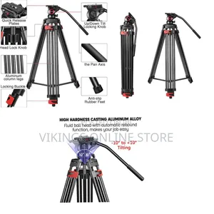 72" Professional Heavy Duty Aluminum Video Tripod System