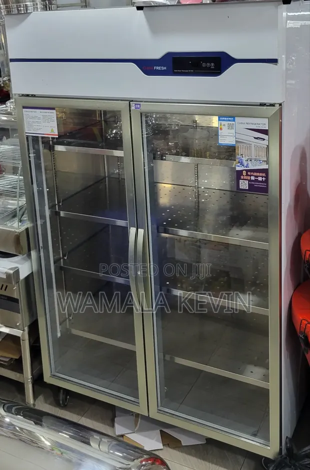 China Fresh Commercial Two-Door Glass Refrigerator - 1