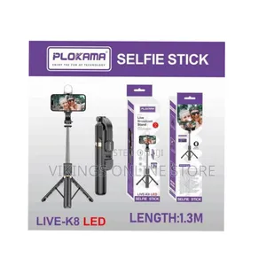 PLOKAMA Live LED 4-in-1 Selfie Stick Wireless Tripod