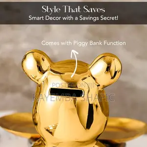 Luxury Gold Ceramic Bear Key Storage Tray