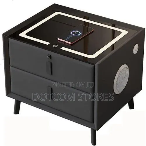 Smart Bedside Table with Wireless Charging & Fingerprint Lock - 1