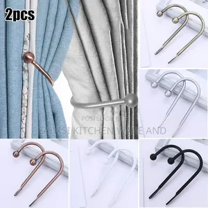 2pc Metal Crystal Curtain Holdbacks Wall Hooks