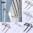 2pc Metal Crystal Curtain Holdbacks Wall Hooks - 1