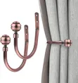 2pc Metal Crystal Curtain Holdbacks Wall Hooks - 2