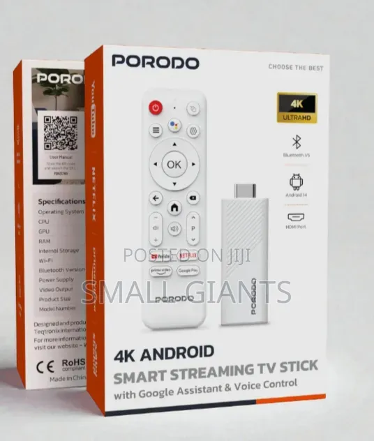Porodo 4K Android Smart Streaming TV Stick - 1