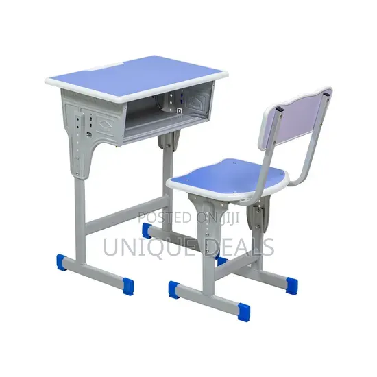 Reading Table and Chair Set - Blue and White - 1