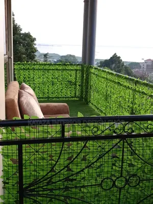 Fenced Balcony Green Grass - Artificial