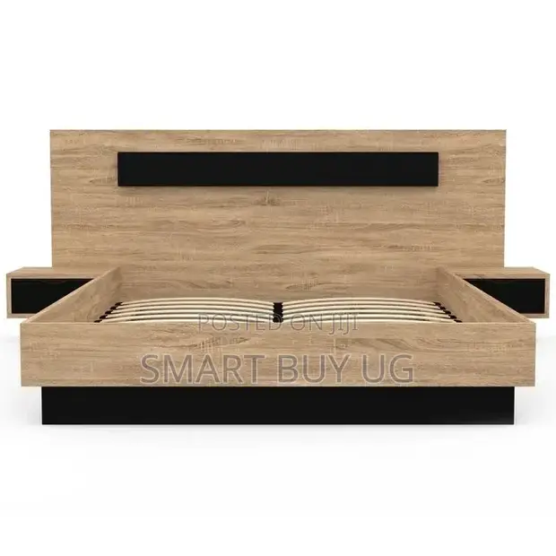 6x6ft Wooden Bed Frame with Headboard & Drawers | White - 1