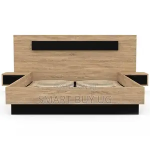 6x6ft Wooden Bed Frame with Headboard & Drawers | White