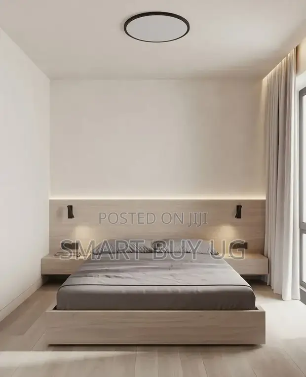 6x6 Wooden Platform Bed with Drawers - Modern Luxury - 1