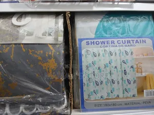 Shower Curtains with Sea Life & Gold Metallic Design