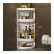 3-Tier White Plastic Countertop Corner Organizer - 3