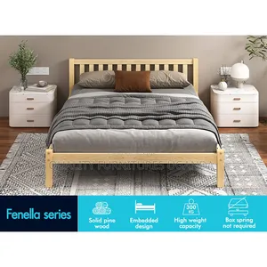 Plain Wooden Striped Bed Frame (5x6)