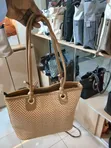 Black Woven Shoulder Bag / Tote Bag - 2